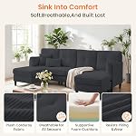 88" Corduroy U-Shaped 6-Seat Sofa with Dual Chaise, Dark Grey