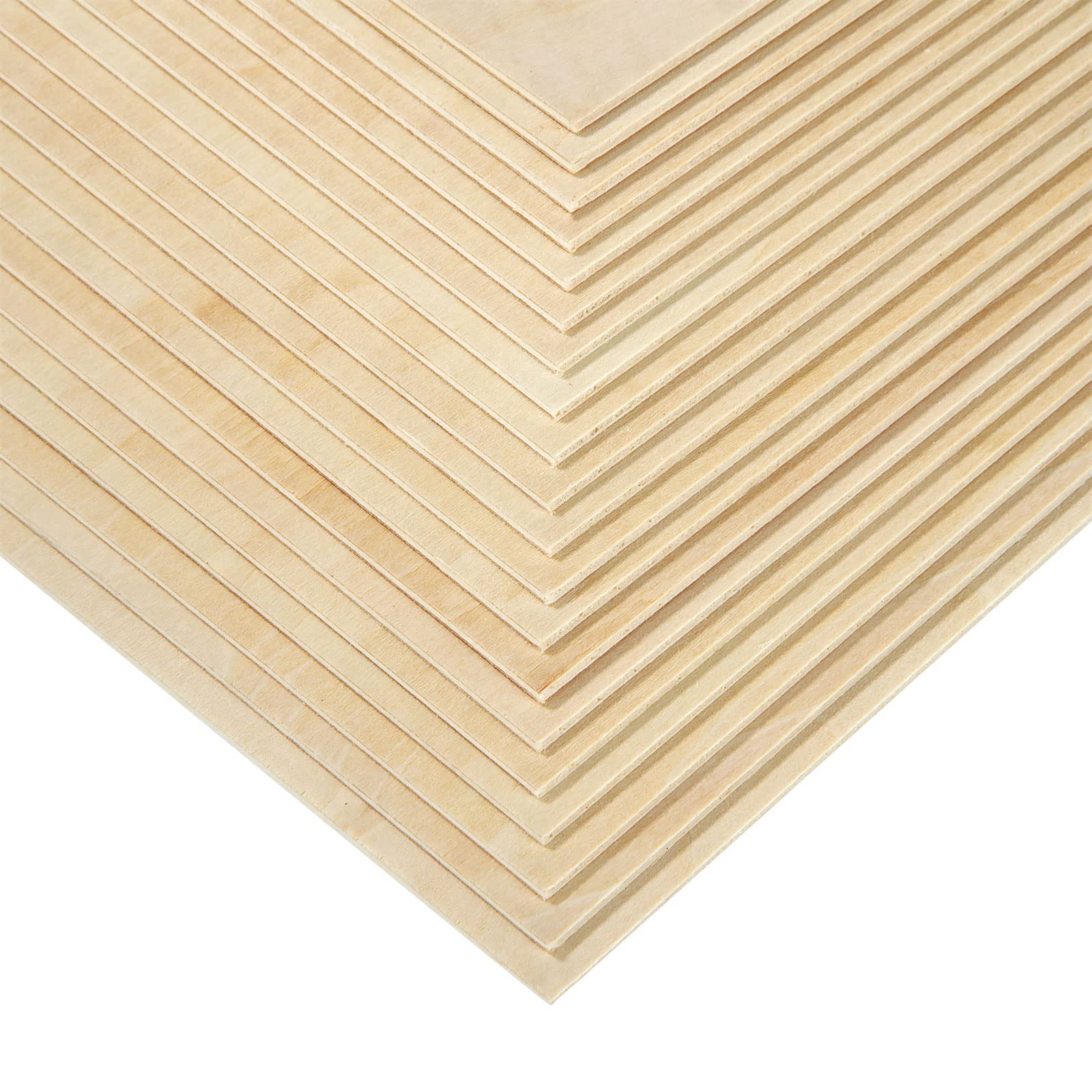 SENENQU 20 Pezzi Compensato 2mm, Fogli di Legno di Balsa 300 x 300 mm, Pannello Compensato in Tiglio per Artigianato Fai da Te, Taglio Laser, Pirografia e Modellismo