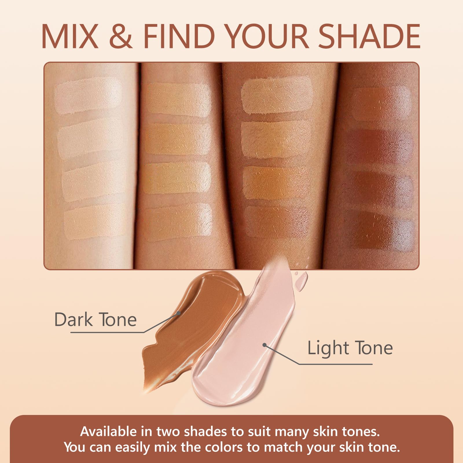 Tattoo Cover Up Makeup Waterproof, Sweatproof & Long-Lasting Tattoo Cover, 2 Colors Adjustable Makeup Concealer, Suitable for Bruise, Scars & Other Blemishes - 4