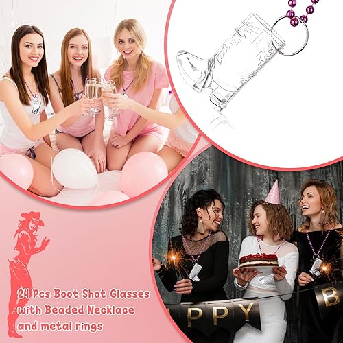 Miniatura 5 de craftshou Juego de 24 vasos de tiro para botas en collar de cuentas, de plástico, para vaquera, para despedida de soltera, carnaval, cumpleaños,