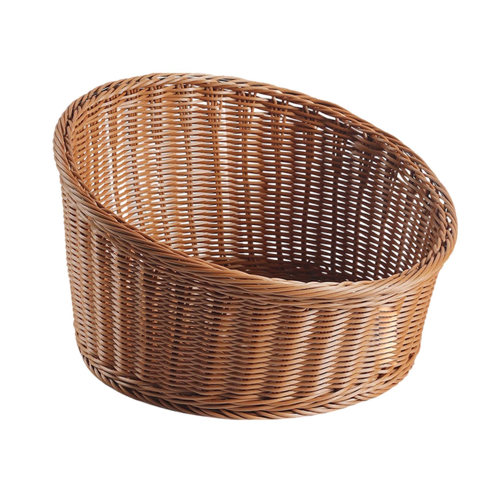 Cestas Para Servir Pan bandeja organizadora portafrutas imitación ratán | Cesta De Mimbre Para Servir Pan mesa mostrador verduras y pasteles restaurante picnic panadería