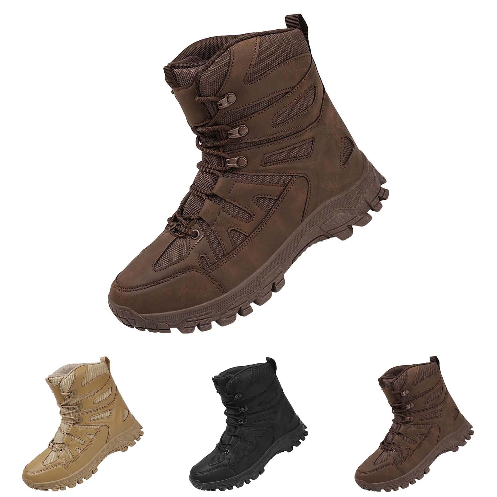 Stivali da trekking da uomo in pelle impermeabili ortopedici Chelsea stivali traspiranti all'aperto scarpe da passeggio antiscivolo stivali da moto stivali casual per campeggio trekking
