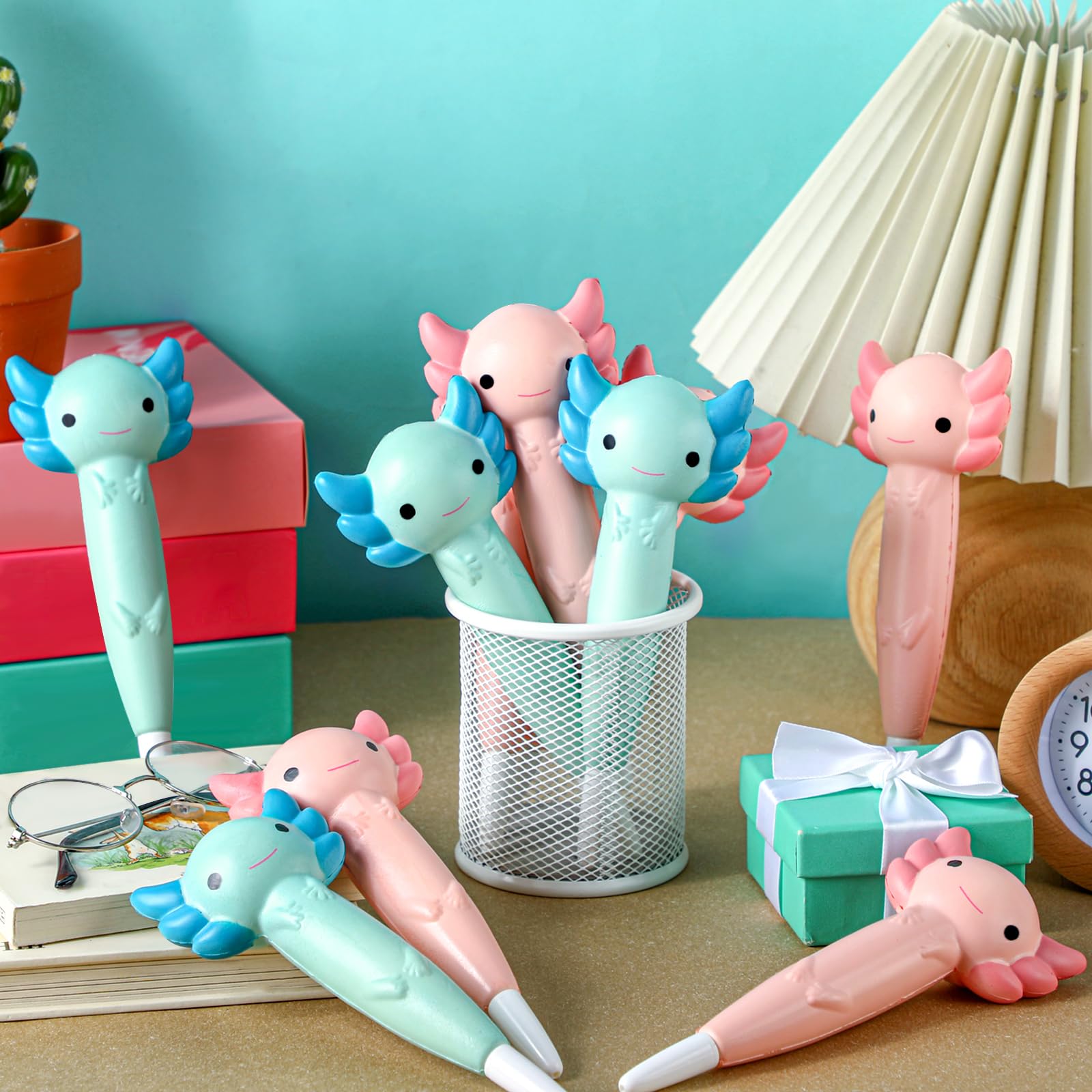 Amazon.com : Sayglossy 12 Pcs Axolotl Pens Axolotl Fun Squish Pen