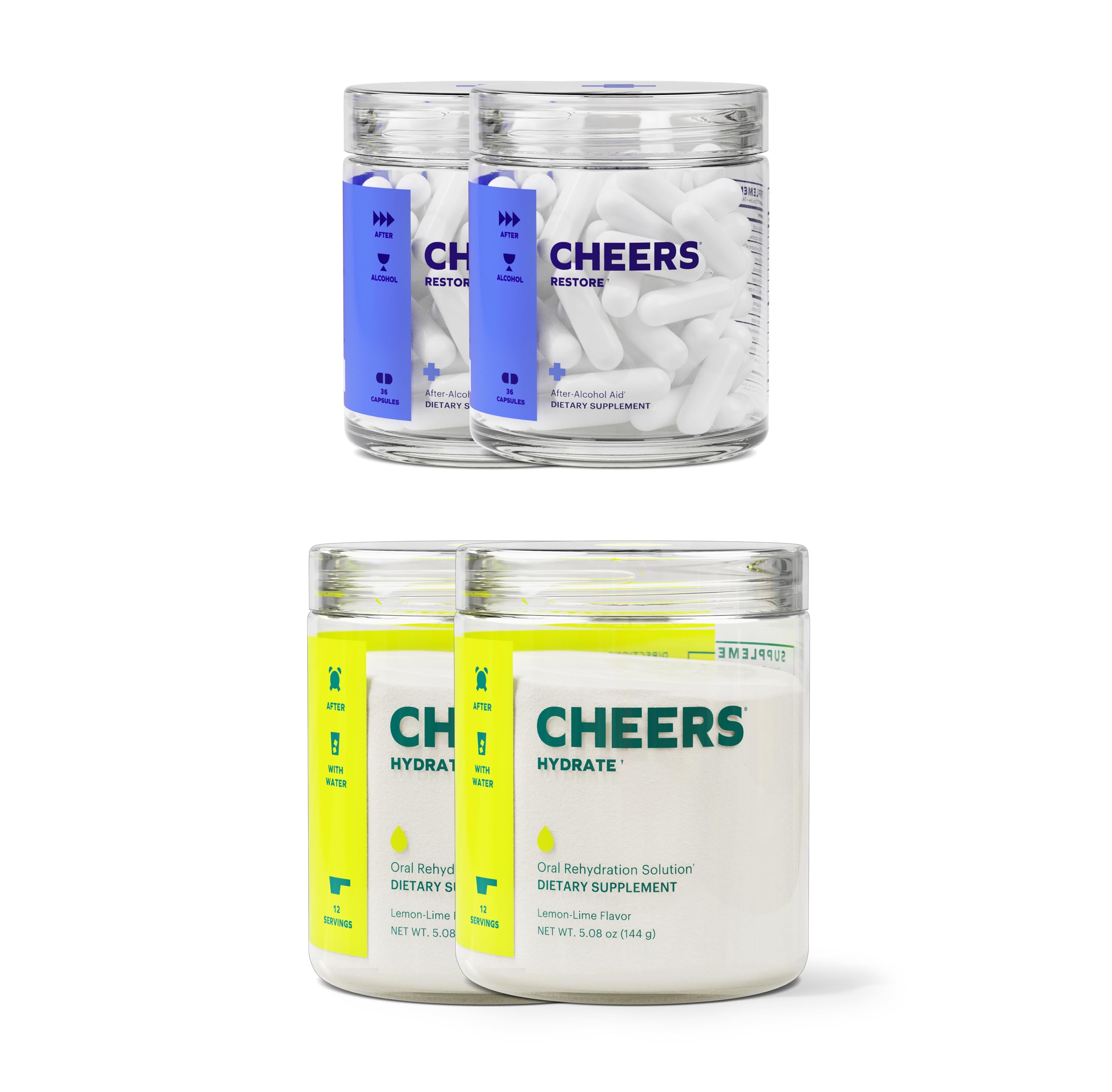 Cheers Classic Combo | Restore + Hydrate | 12 Doses Each | Supplements — Amazon image 10