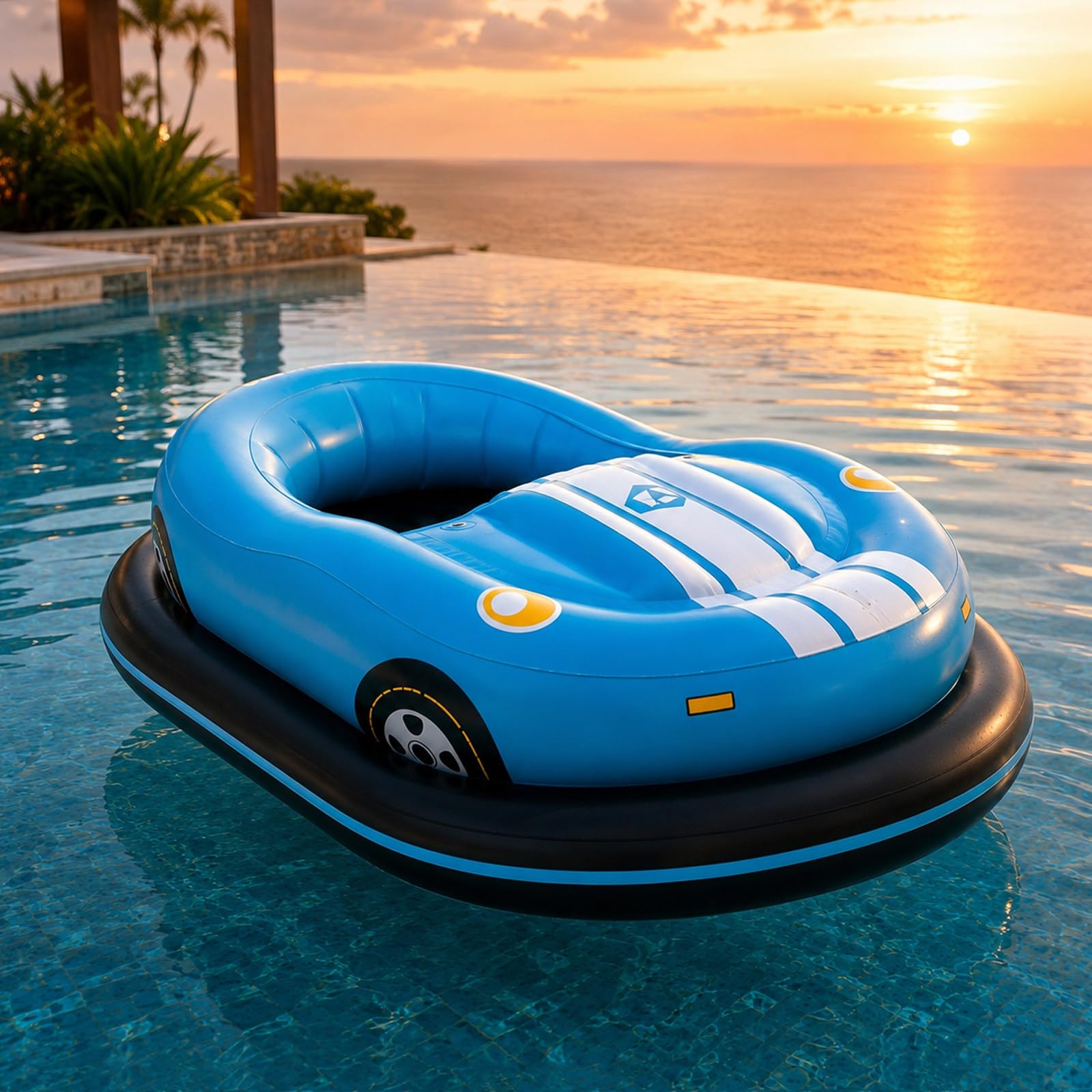moupeaktain Electric Bumper Boat, Motorized Pool Float for Adults