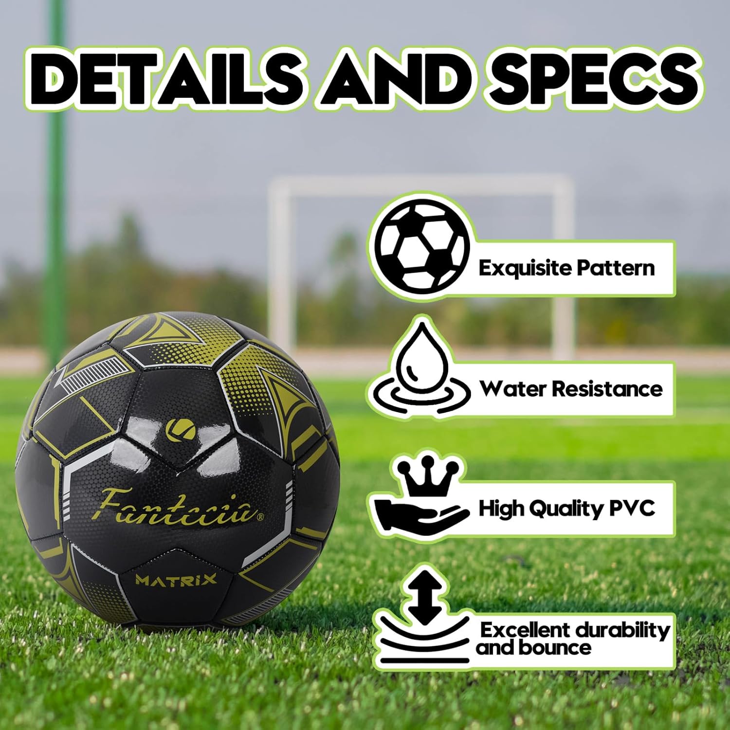 Soccer Ball Size 5 for Unisex Adult Youth, Indoor Outdoor Practice Training Match Soccer Ball, Leather Soccer with Pump - Image 5