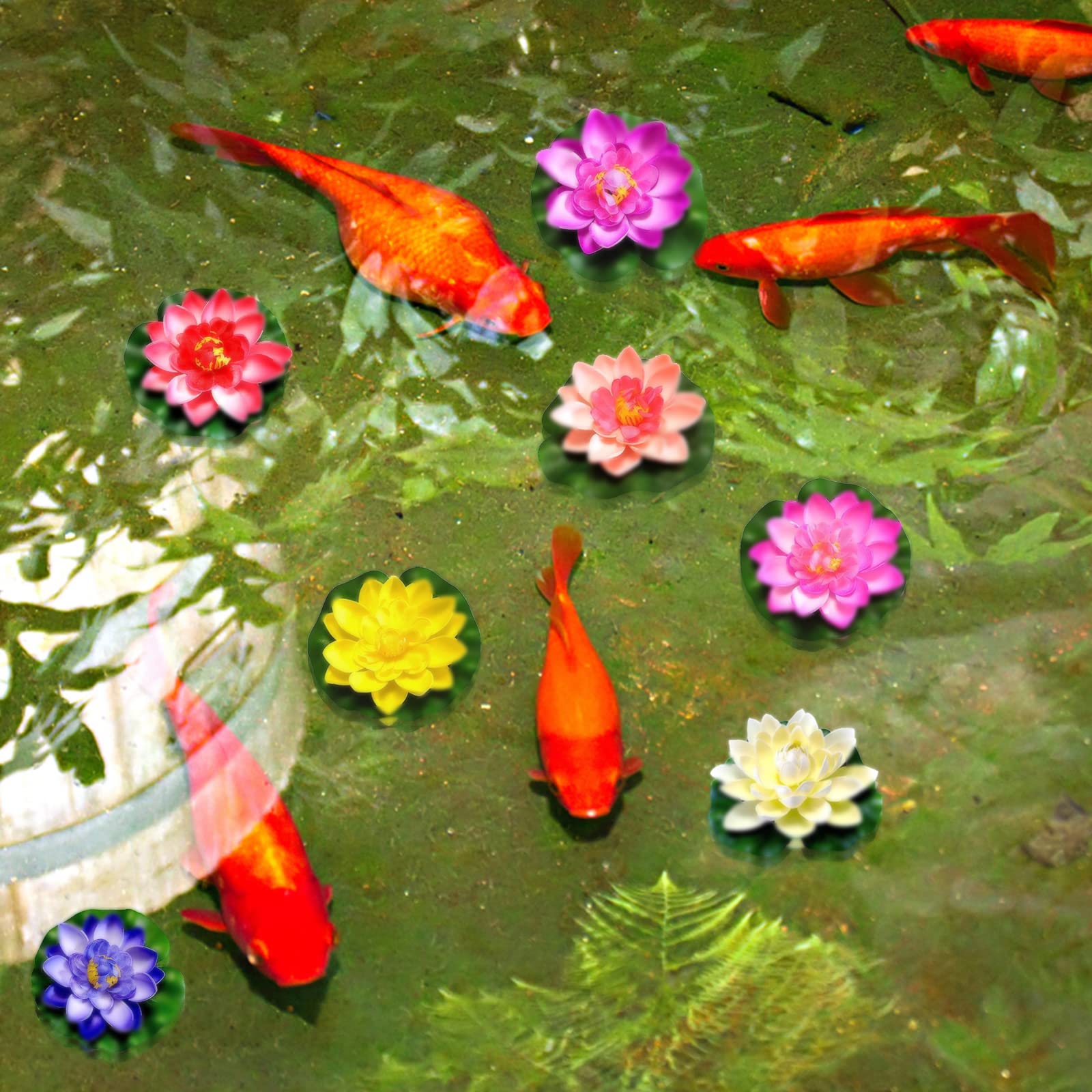 Toyvian 6 Stück Simulation Lotusblumen – Schwimmende Seerosen Deko Mit LED, Künstliche Wasserpflanzen Für Teich, Aquarium &