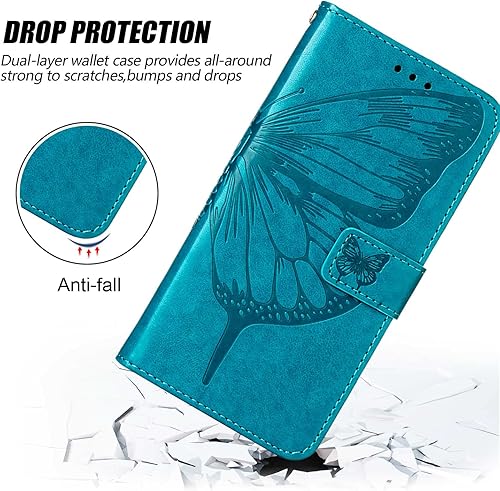 Miniatura 3 de Funda para Xiaomi Poco X3X3 NFC, funda de cuero tipo cartera con tapa con tarjetero y soporte para tarjetas para niñas y mujeres, diseño de alas de