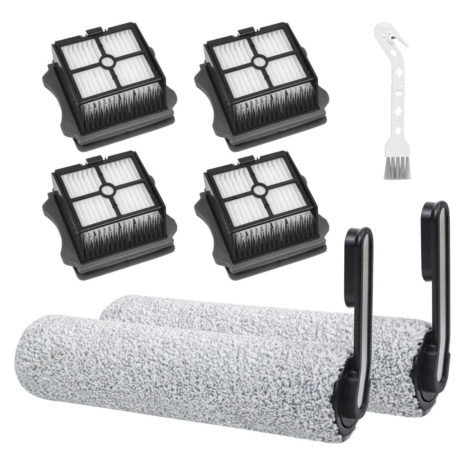 Replacement HEPA Filter and Brush Roller Set for Tineco Floor ONE S5 PRO & S5 PRO 2 & iFLOOR 5 Breeze - Complete Cordless Wet Dry Vacuum Cleaner (4 Filters + 2 Brush Rollers)