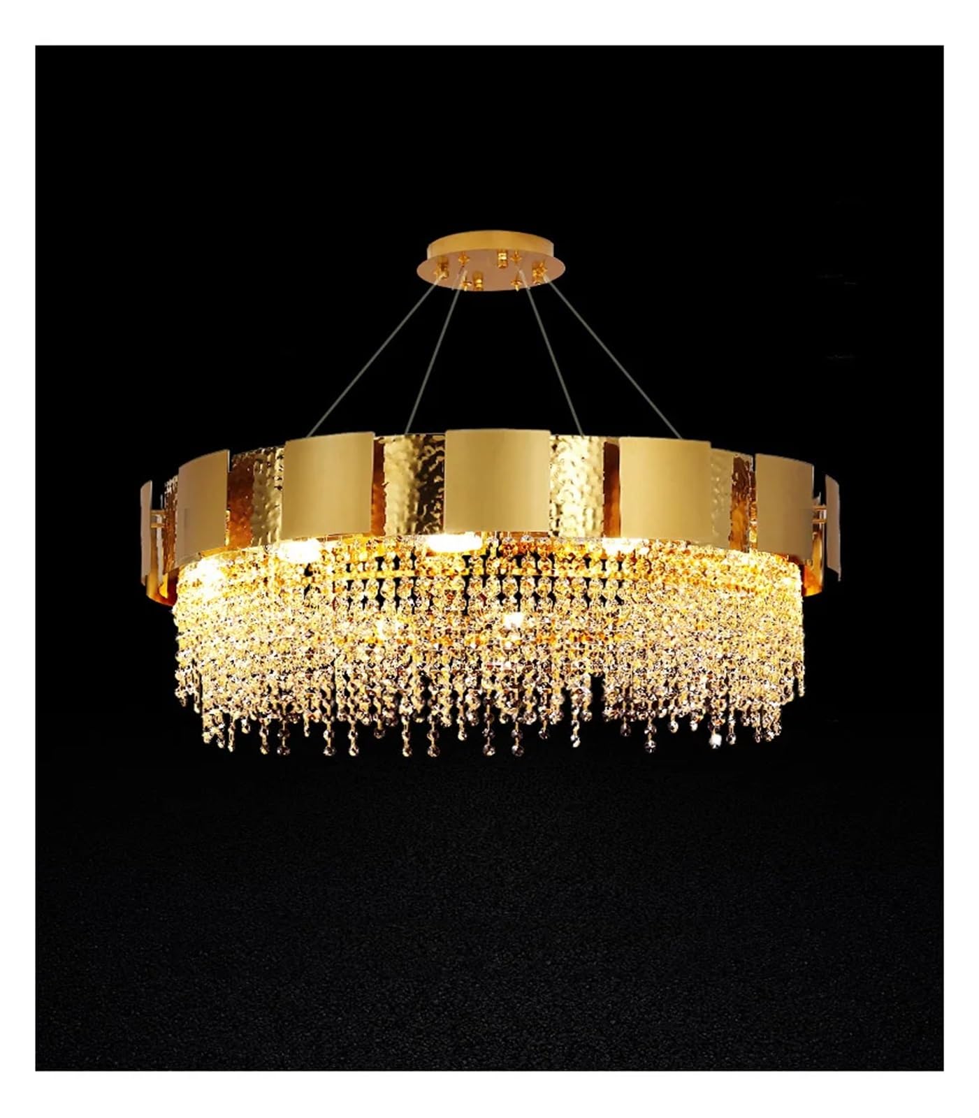 Postmodern Living Room Dining Room Lamp Luxury Copper K9 Crystal Chandelier Minimalist Bedroom Interior Decorative Lights
