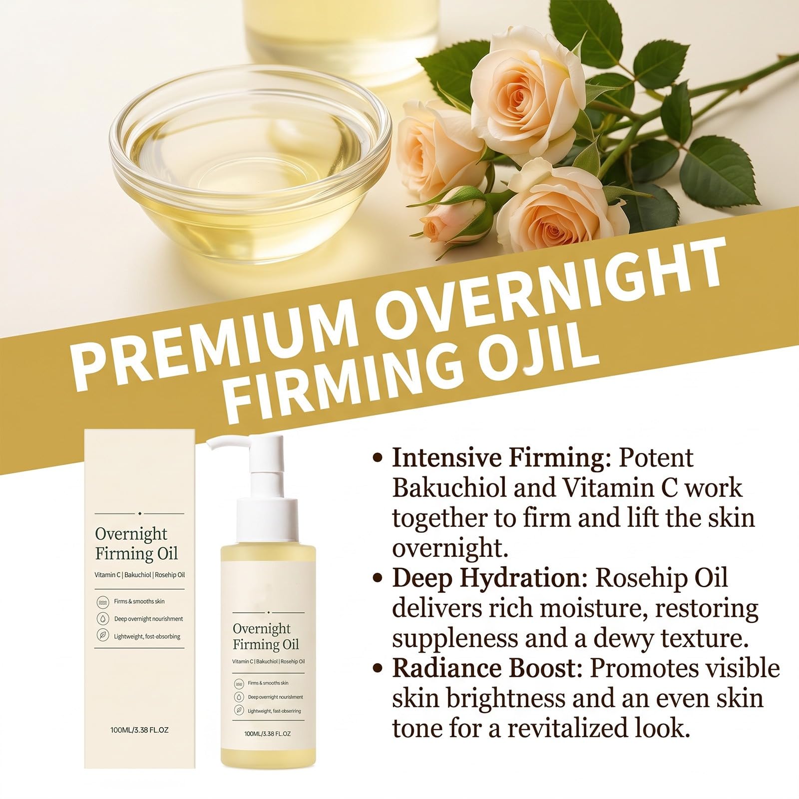 Overnight Firming Body Oil, Anti-Aging Body Oil