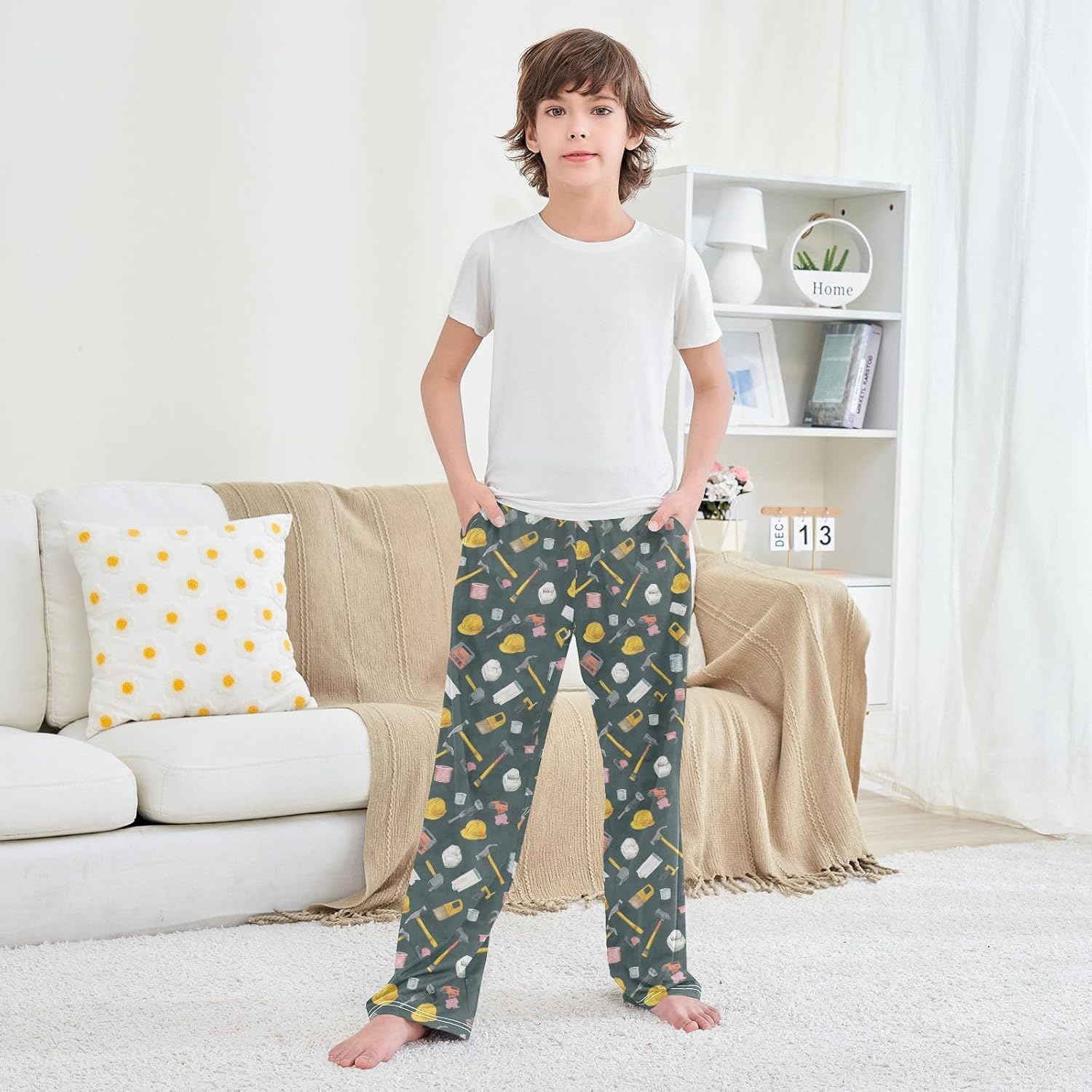 Tools Construction Equipment Lounge Pajama Pants Soft PJ Bottoms for Sleepwear Ages 6-14 Years - Image 6