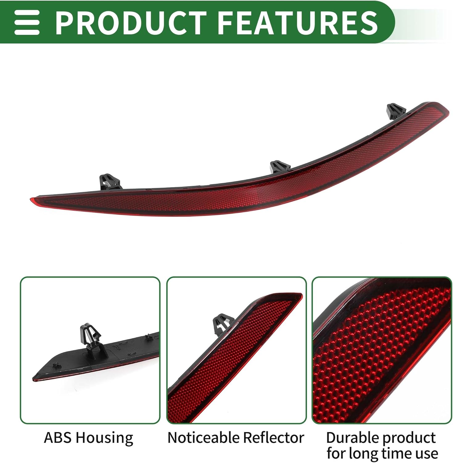 Motoforti Bumper Reflector Side Marker for Audi Q3 F3 2018-2022 Plastic Red Durable Rear Left Right Bumper Reflectors