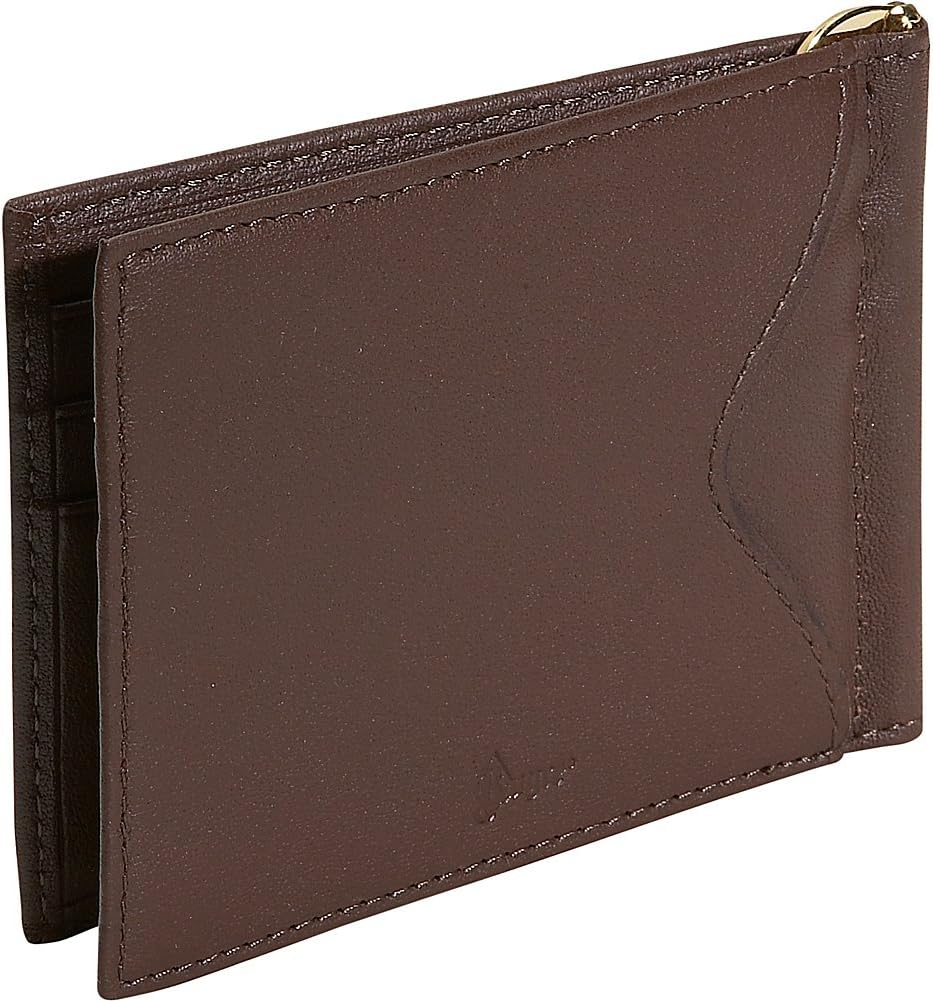 Royce Leather Mens Money Clip Wallet WTwo Outside Pocket - Coco
