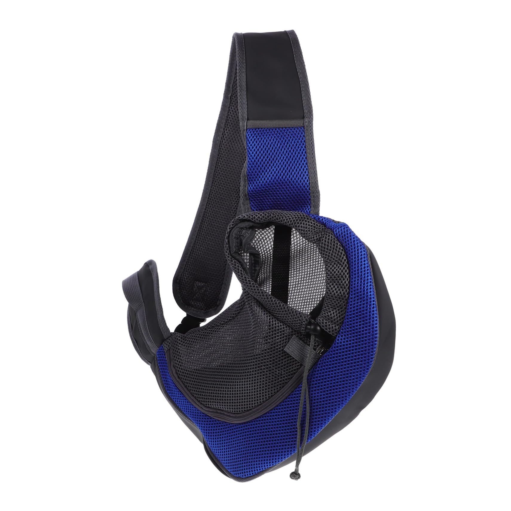 Bolsa para mascotas ligera con correa ancha y poliéster resistente en azul oscuro
