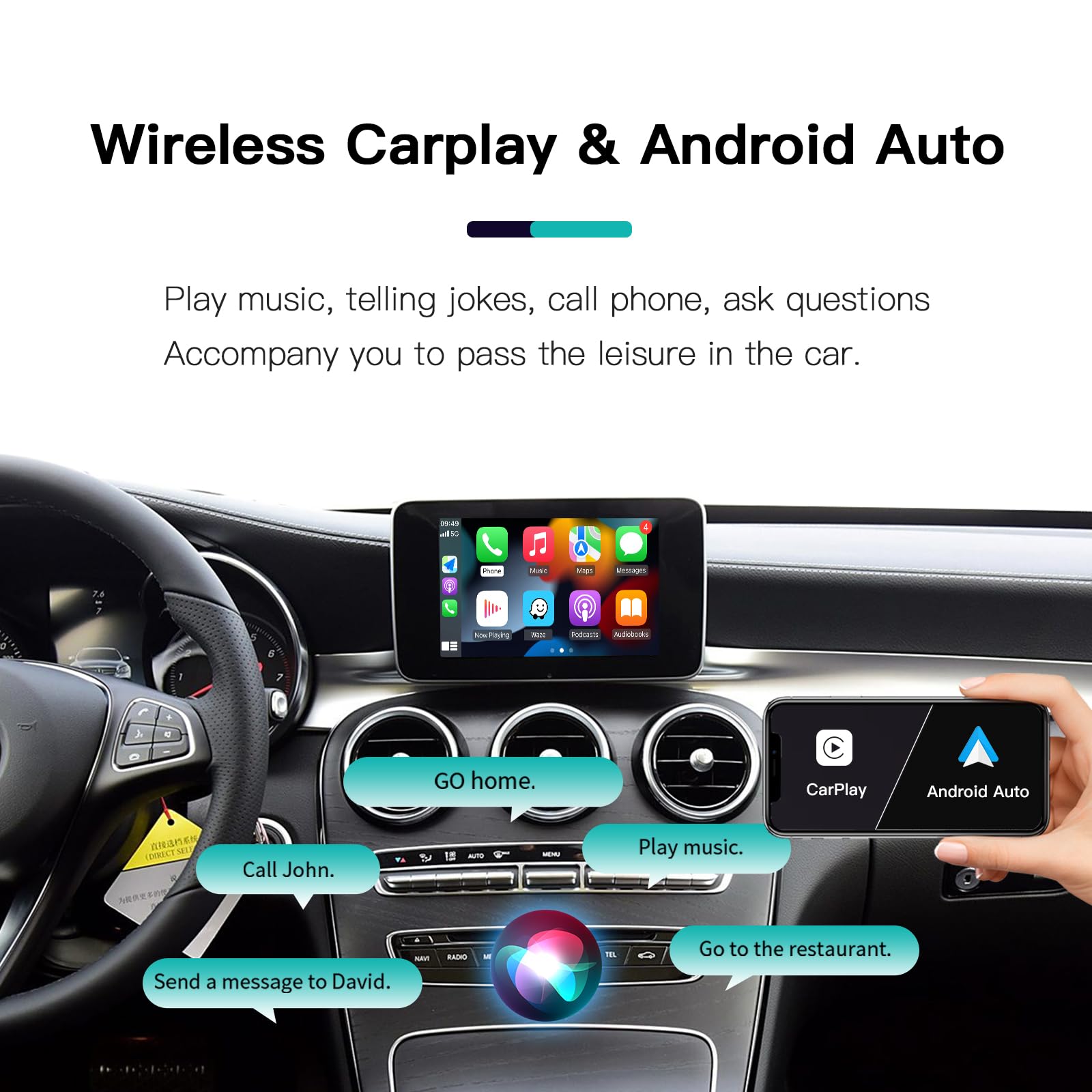 Wireless CarPlay/Android Auto per Mercedes Benz Classe A B C E GLA CLA CLE W205 W176 C117 W246 W167 NTG5.0