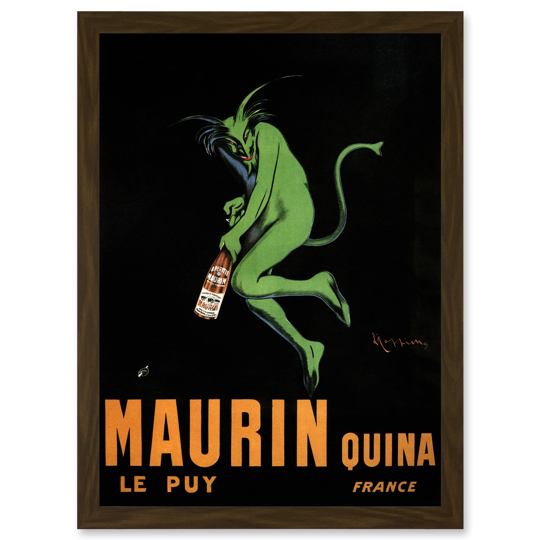 Artery8 Advert Maurin Le Puy Quina Alcohol Cappiello Aperitif France Artwork Framed Wall Art Print A4