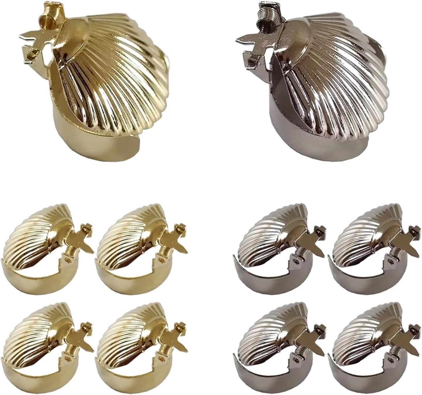 Candle Snuffer 8Pcs Automatic Wick Flame Extinguishing Clip Metal Snuffer Accessories(Gold)