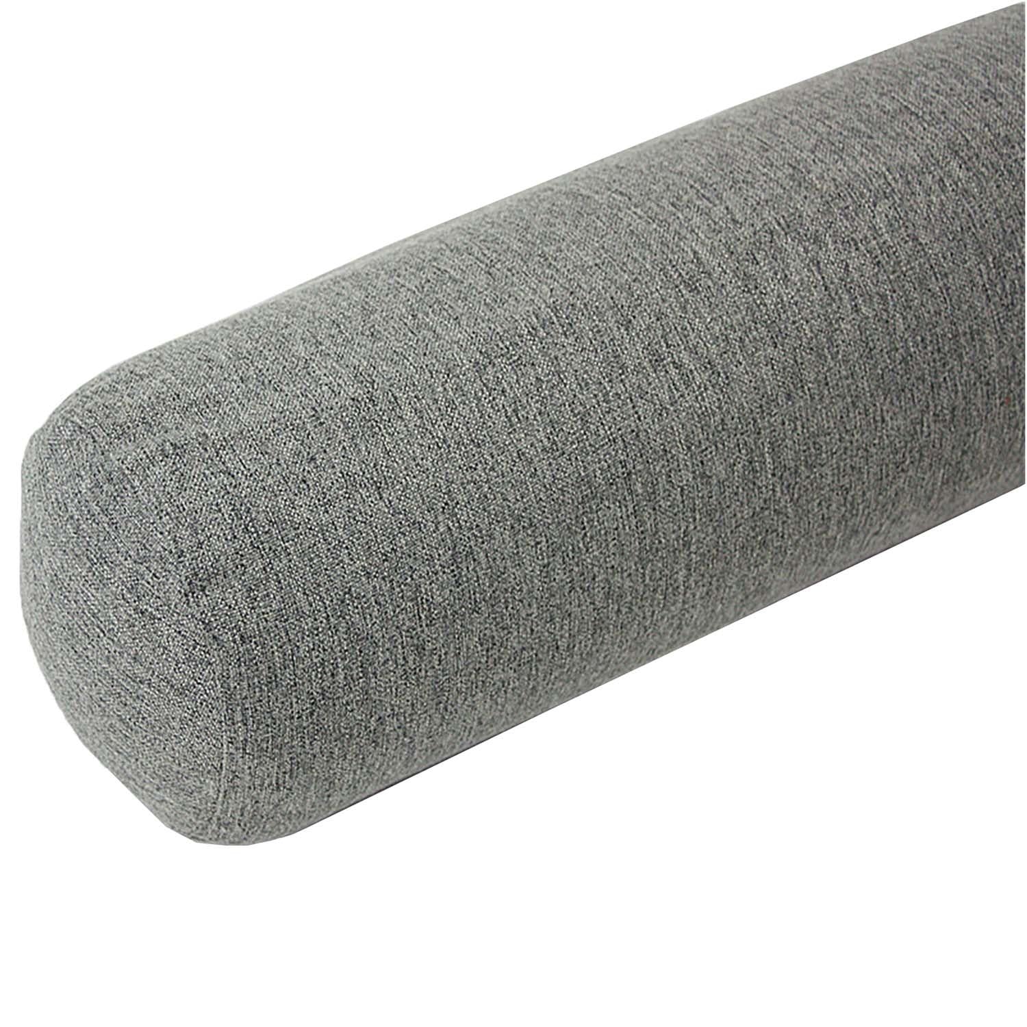 Aqigr Grey Round Cervical Roll Bolster Pillow With Removable & Washable Pillow Cover, Bolster Pillow Filled With Soft, Round Bolster Pillowcase Cover(,15X60cm)