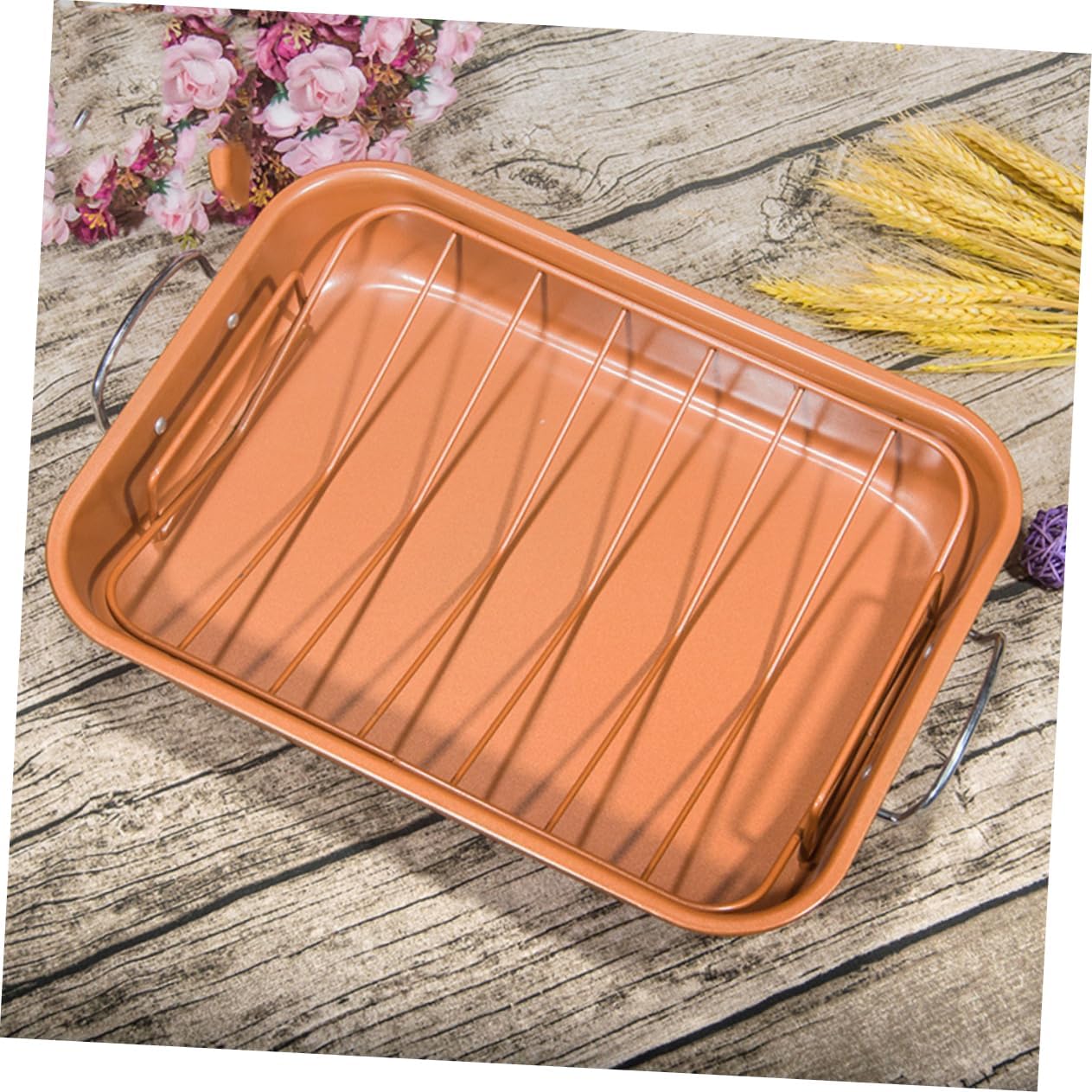 Rectangular Nonstick Baking Pan Rack for Baking Cakes and Grilled Chicken for Oven Use