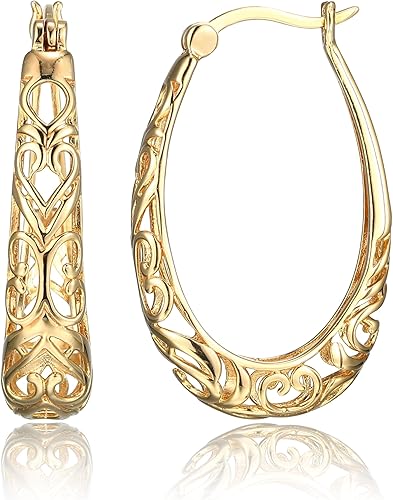 Miniatura 2 de Sterling Silver Filigree Hoop Earrings