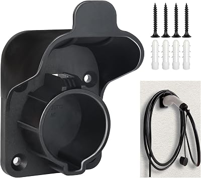 EV Charger Holder Wall Mount J1772 Holder, EV Charger Cable Holder Electric Car Charging Cable Organizer for SAE J1772 Connector