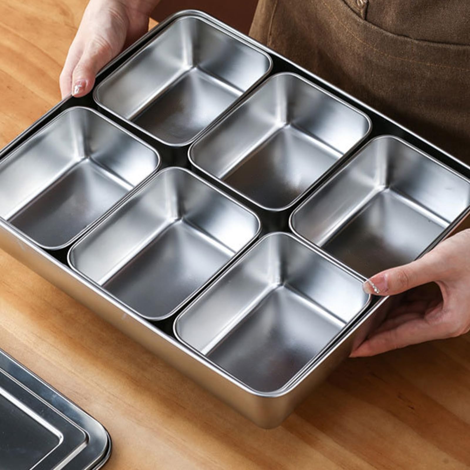 XL Inless - Scatola da cucina in acciaio con cartoncini separati, per chef, ideale per soluzioni da cucina efficienti