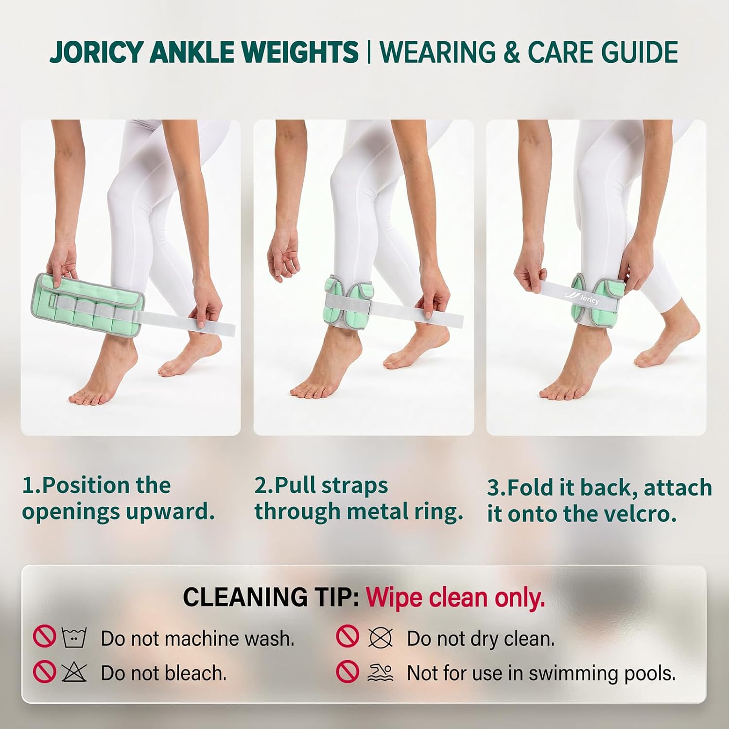 Adjustable Ankle Wrist Weights for Women & Men, One Pair of 1-3/4/5/6/8/10/20 LBS Arm Leg Weights with Removable Sandbags & Secure Fit for Walking Running Home Gym Fitness Pilates Yoga Physical Therapy Jogging Gymnastics Aerobics Weight Loss
