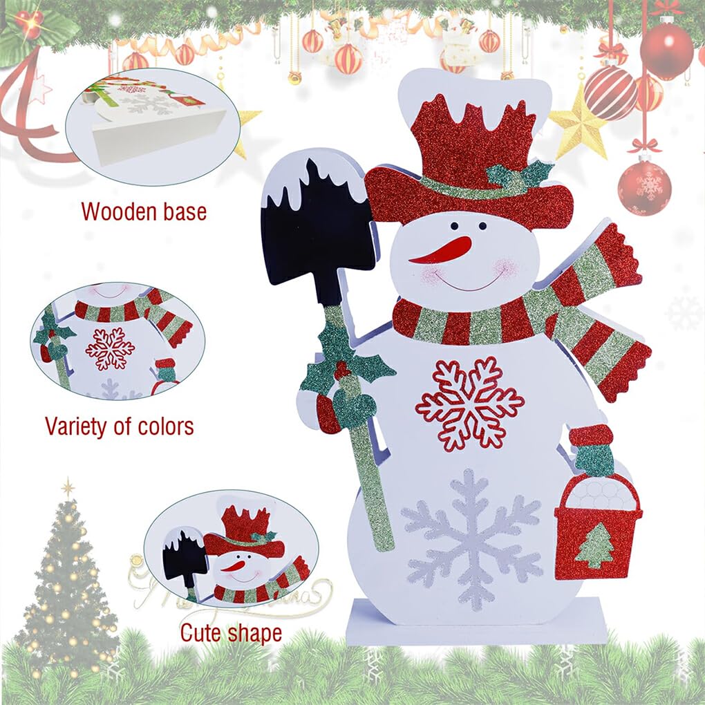 Figurine de Bonhomme de Neige, décoration de noël, décorations en Bois, Signe de noël, Taille Bonhomme de Neige