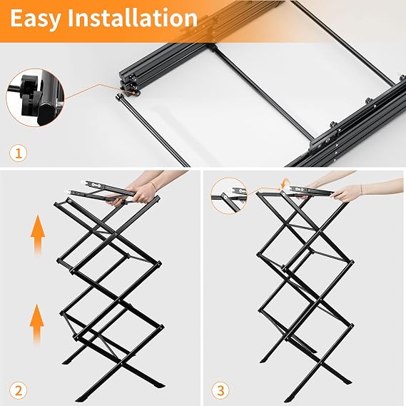 Clothes Drying Rack Household Indoor, Foldable Drying Rack Clothing for Laundry - 40 x 28.8 x 14.2, Space Saving Indoor, Black-1pack