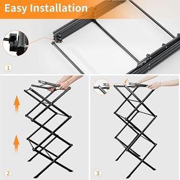 Clothes Drying Rack Household Indoor, Foldable Drying Rack Clothing for Laundry - 40 x 28.8 x 14.2, Space Saving Indoor, Black-1pack