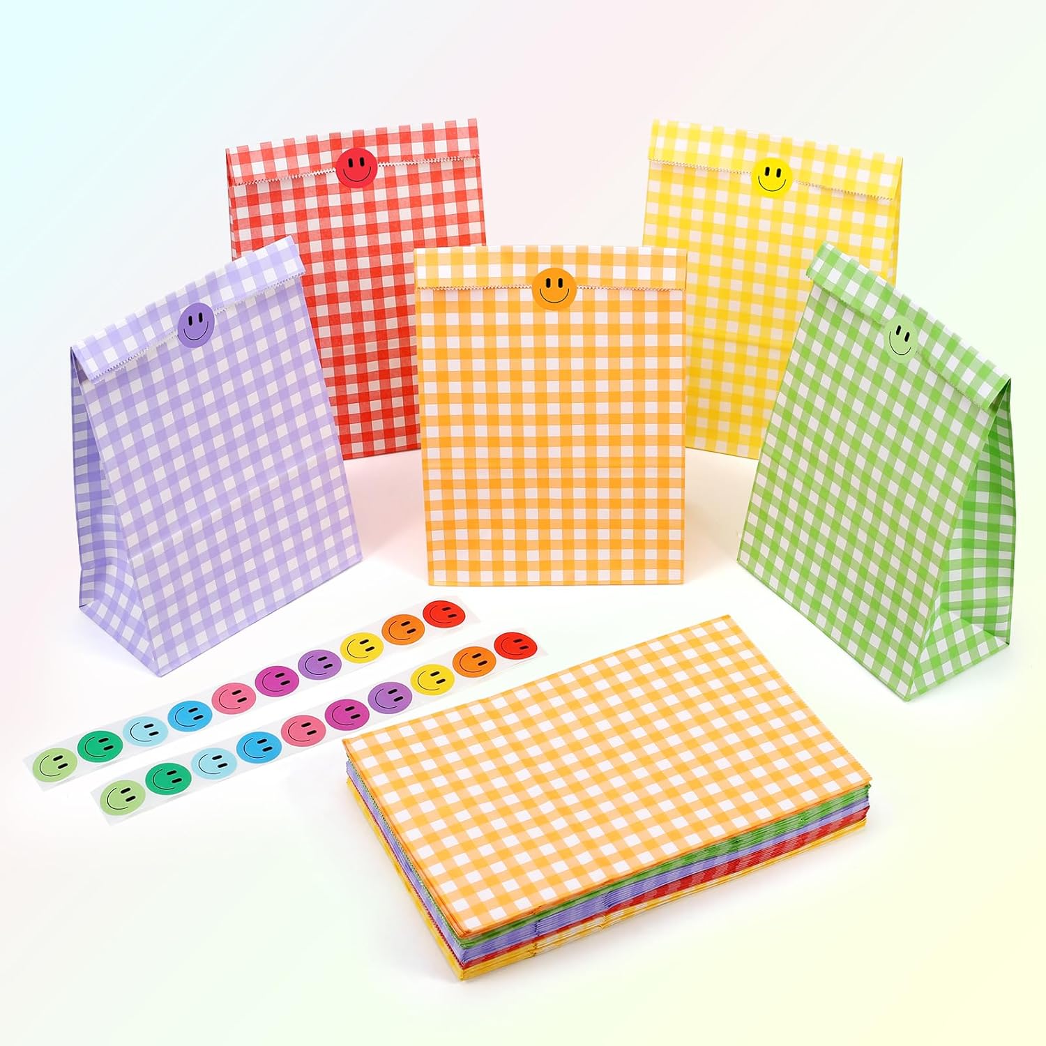 Wercokt 20PCS Party Gift Bags with Stickers, 9 x 5.9 x 3.1 inches, Colorful Small Gift Bag, Birthday Goodie Bags for Kids, Baby Shower, Halloween, Wedding - Image 4