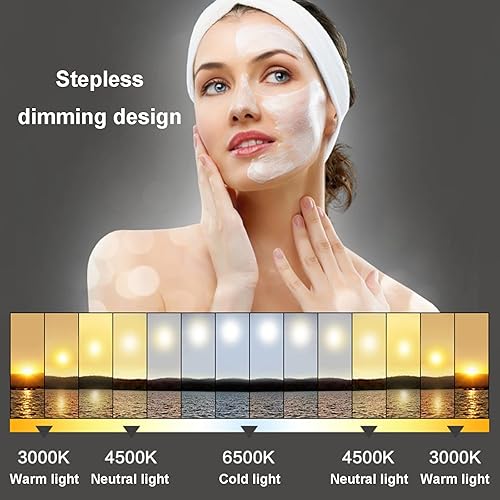 Miniatura 7 de Espejo de baño LED, espejos de tocador de baño para pared, borde de espejo de baño, espejo de baño semicírculo, antiempañamiento, corte