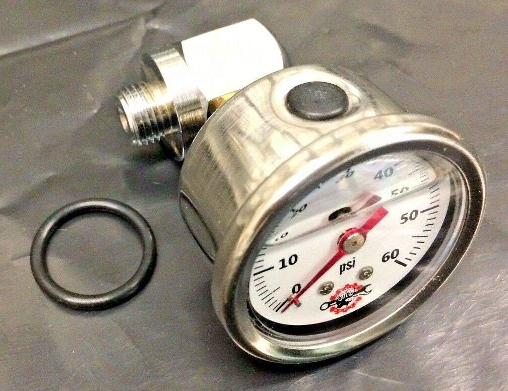Chrome Rocker Box Shaft End Oil Pressure Gauge Harley Ironhead Shovelhead white