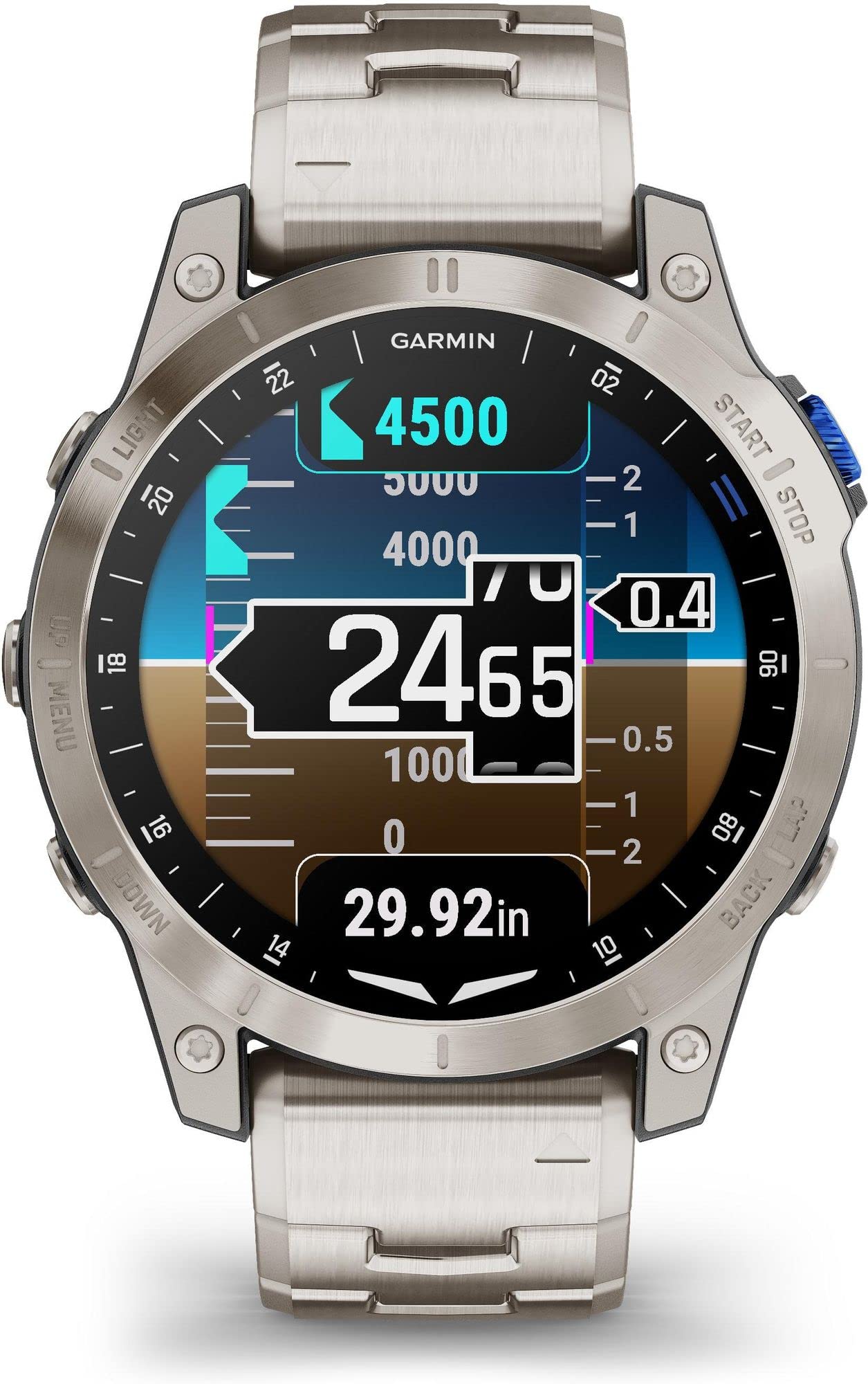 Garmin D2 Mach 1 Aviator Smartwatch with Vented Titanium Bracelet Bracciale Titanio E Silicone