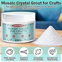 Vista 3 de Lechada de mosaico de 9 onzas, kit de lechada de mosaico con purpurina, arena de cristal transparente, fórmula impermeable, fácil de aplicar