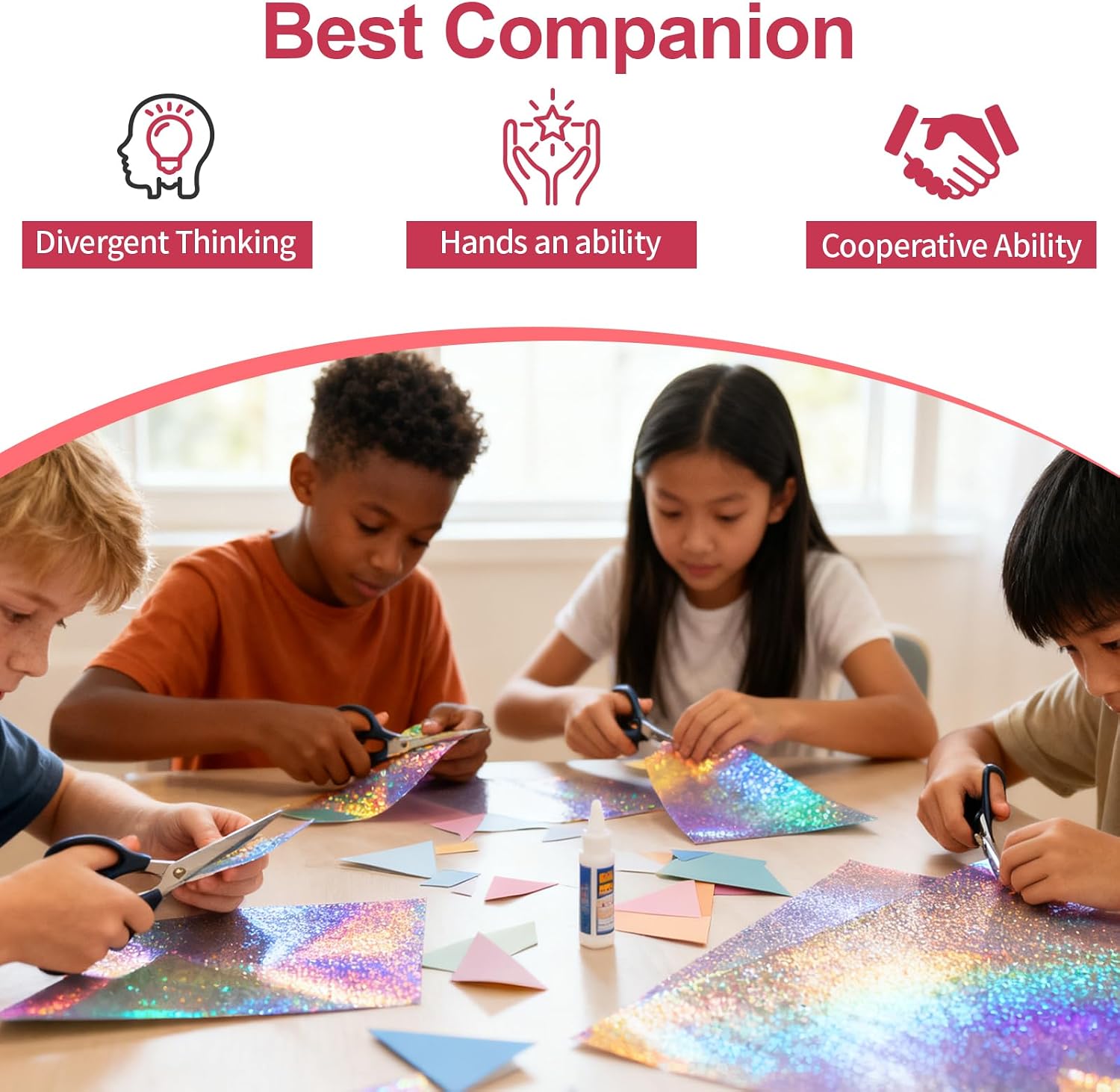 28 Holographic Cardstock Paper 8.5 x 11, 230GSM/85LB Metallic Cardstock Glitter Card Shiny Iridescent Mirror Paper Thick Card Stock for Crafts, Card Making, Party Decoration (Pink) image 4