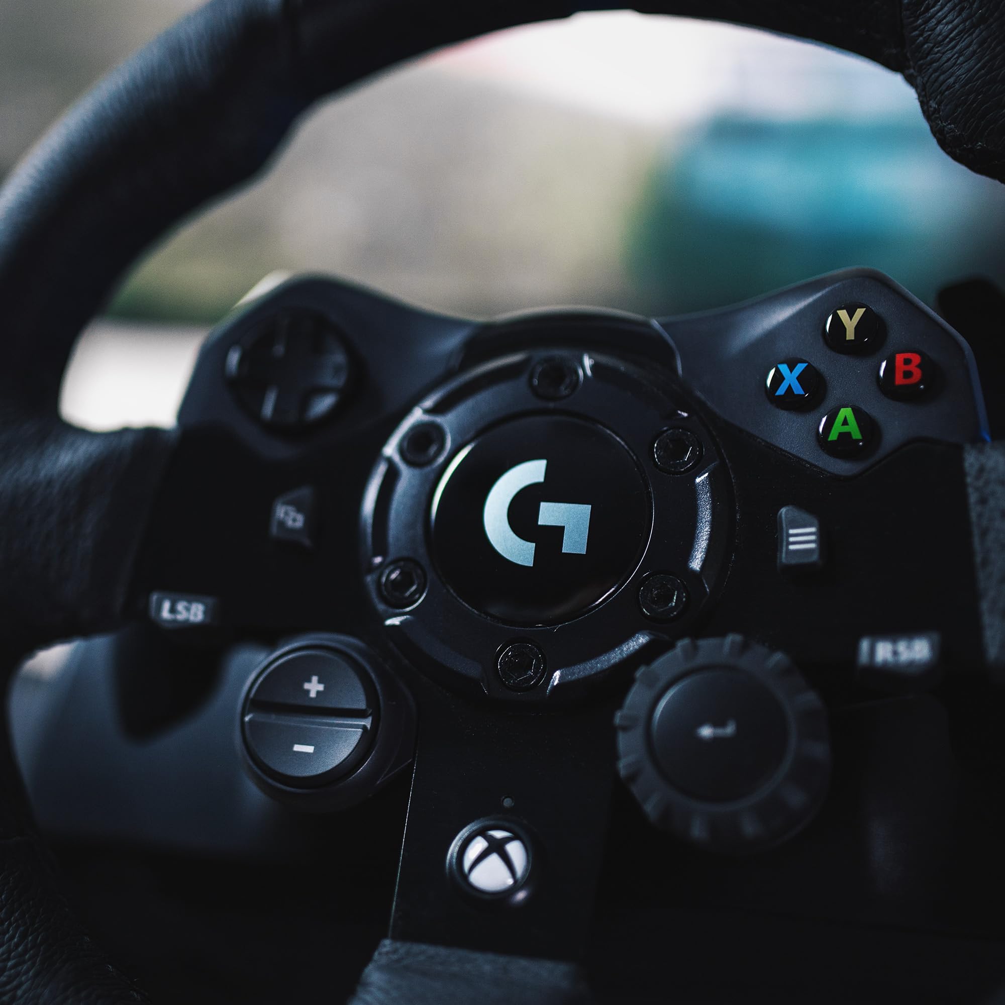 Logitech G G923, siłowe sprzężenie zwrotne TRUEFORCE do 1000 Hz, do PXbox X|S, Xbox One, PC, Wtyczka zasilająca typu G (Wielka Brytania), Układ brytyjski – Czarny