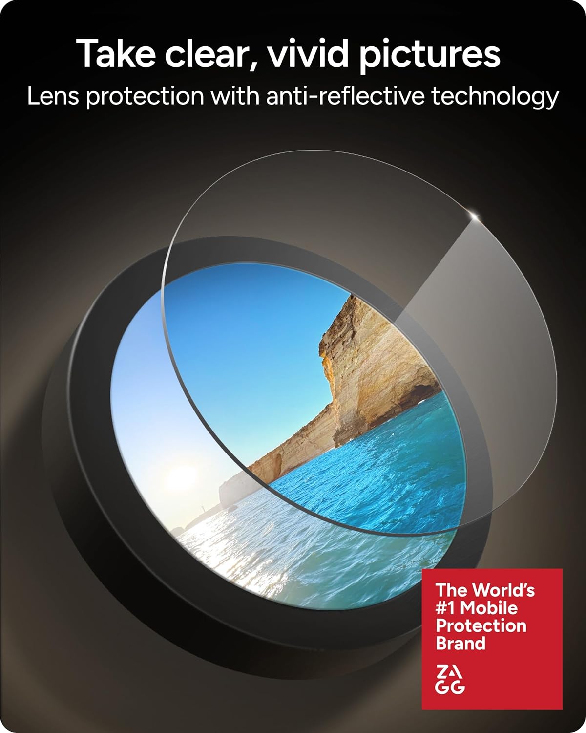 ZAGG Glass Elite Samsung Galaxy S26 Ultra Camera Lens Protector - Anti-Reflective, 5X Stronger Impact & Scratch Resistant Aluminosilicate Glass - Easy Installation, Smudge-Free Surface