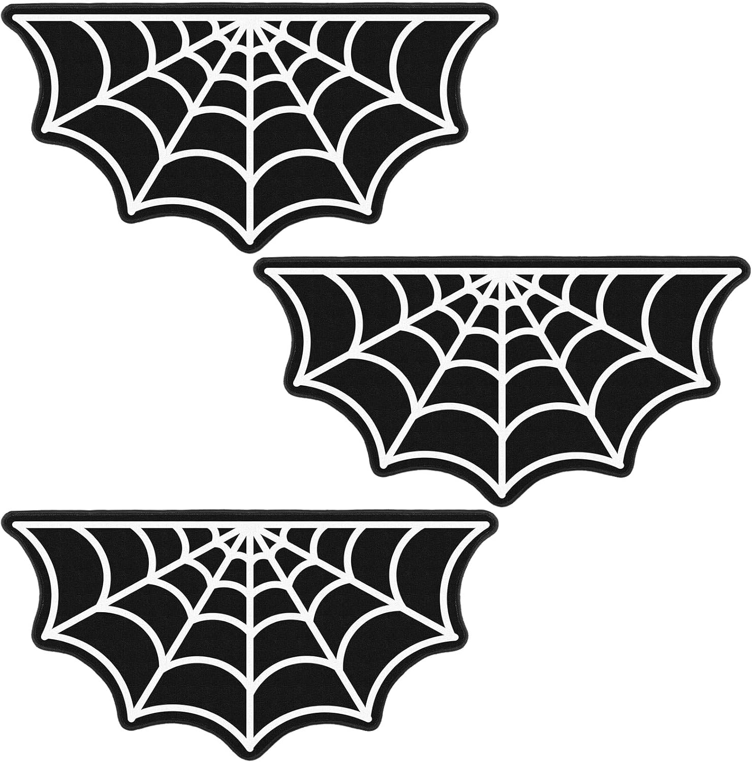 Timgle 3 pcs Spider  Indoor Halloween Rug Black Kitchen Rugs Goth Bath Mat Spooky