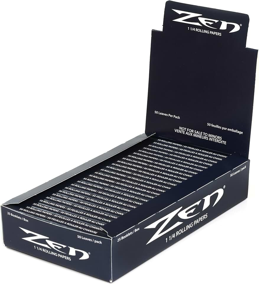 1 box (25 packs) x ZEN Original rolling paper size 1 1/4 total 1250 papers