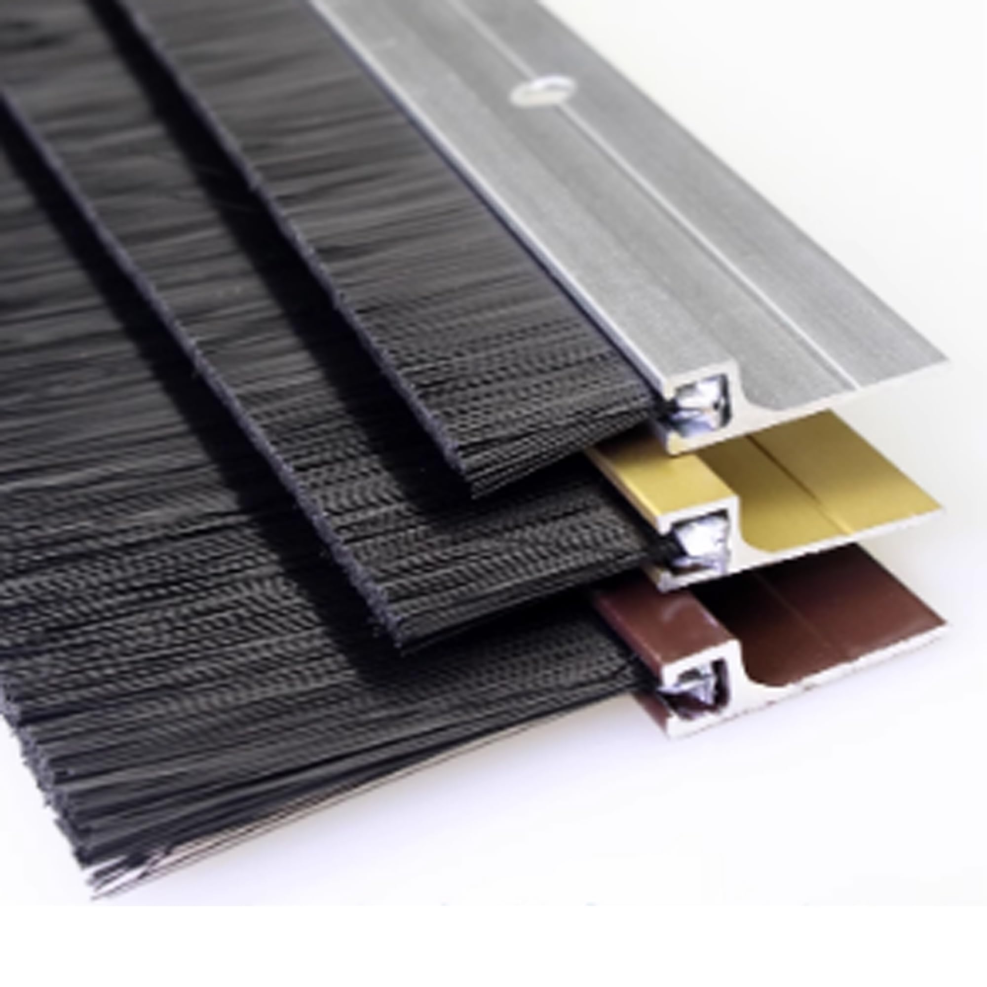 Puyuna Color2 Door Brush Strip, Aluminum Alloy Bottom Sweep Strip Brush With H Shape Holder Multicolor 1.5-10Cm(,3Cm/1.2In)