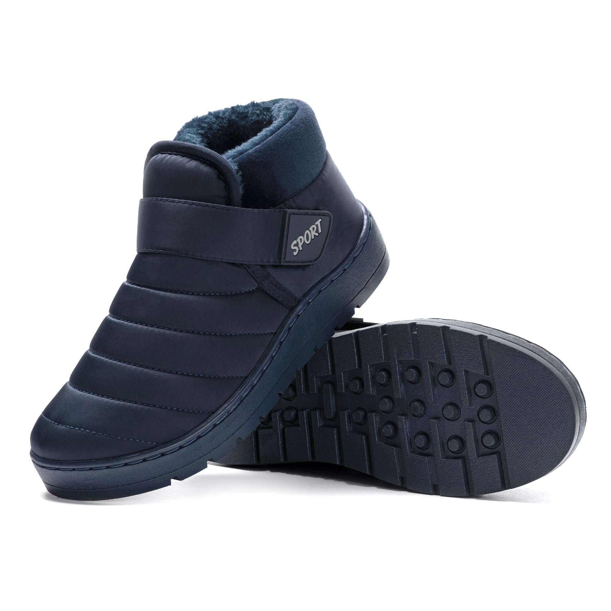 JOMIX Pantofole Donna Stivali Invernali Ciabatte Chiuse Calde da Casa Scarpe Mocassini da Inverno Babbucce Pelose Comode Chiusura a Strappo Regolabile