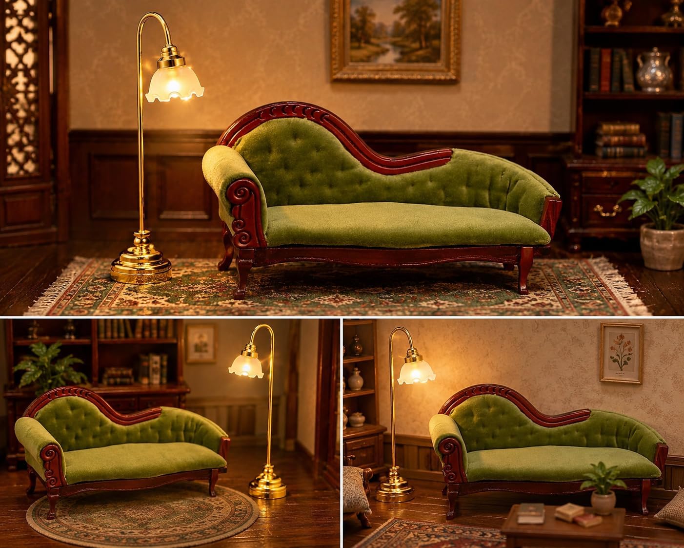 Mini Dollhouse Lamp 1/12 Scale Light Miniature Small Table Lamp Dollhouse Accessories (0.6X4.1 Inches)