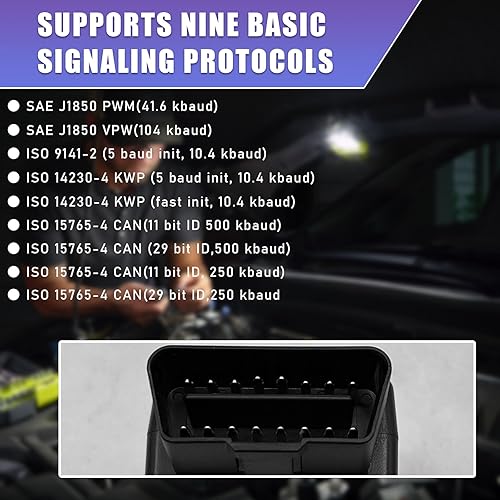 Miniatura 3 de Dickno Escáner Bluetooth OBD2 para automóvil, lector de código inalámbrico y herramientas de escaneo de diagnóstico de motor de verificación con