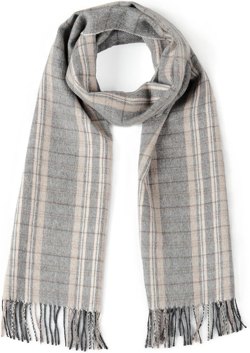 Tartan Plaid Flannel Scarf - 100% Baby Alpaca Wool - Colorful & Natural Plaid, Unisex