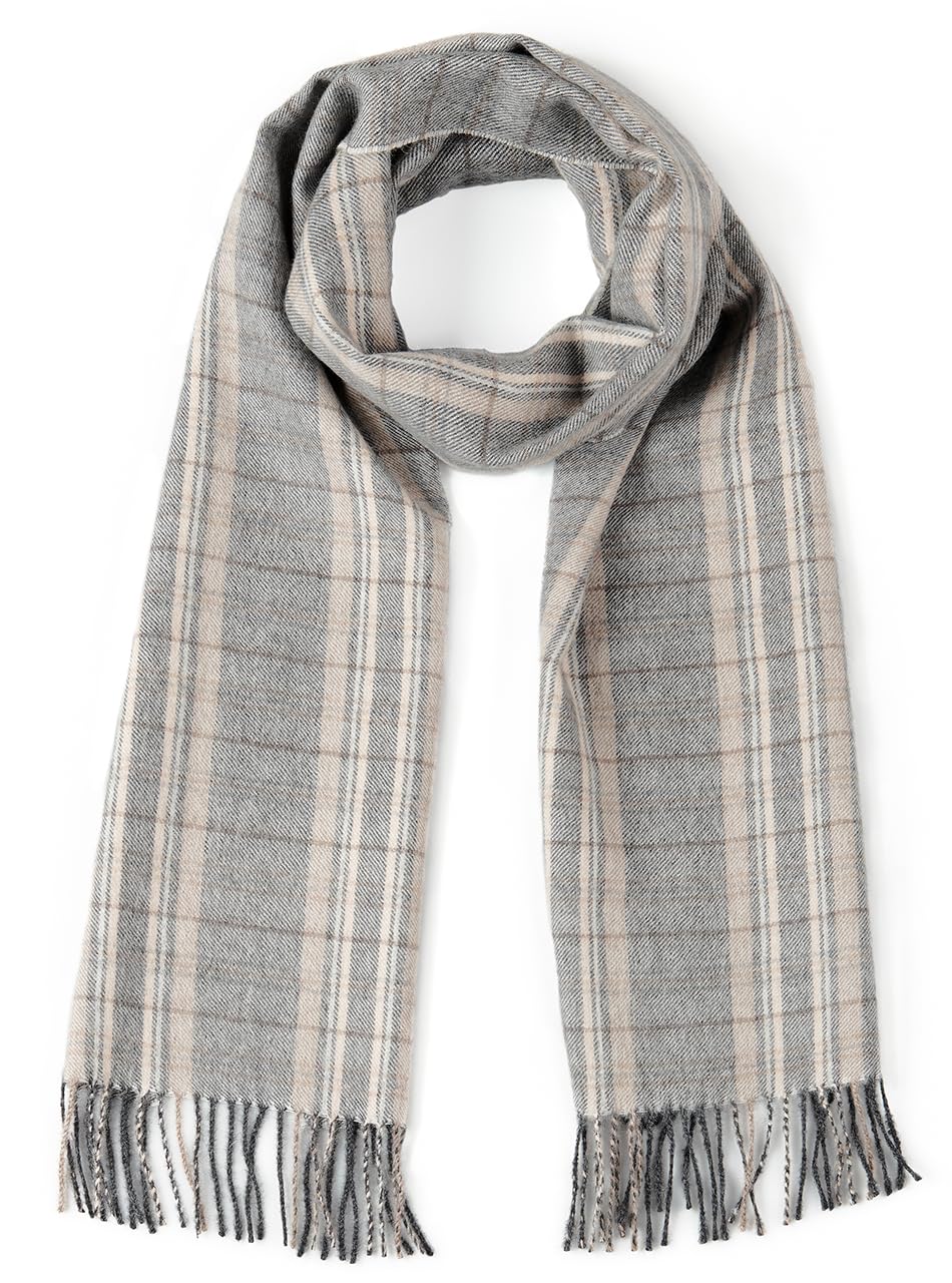 Bufanda de franela a cuadros de tartán, 100% lana de alpaca bebé, unisex, sin tintes, totalmente natural, un accesorio elegante o regalo para cualquier hombre o mujer (Porter & Stone)