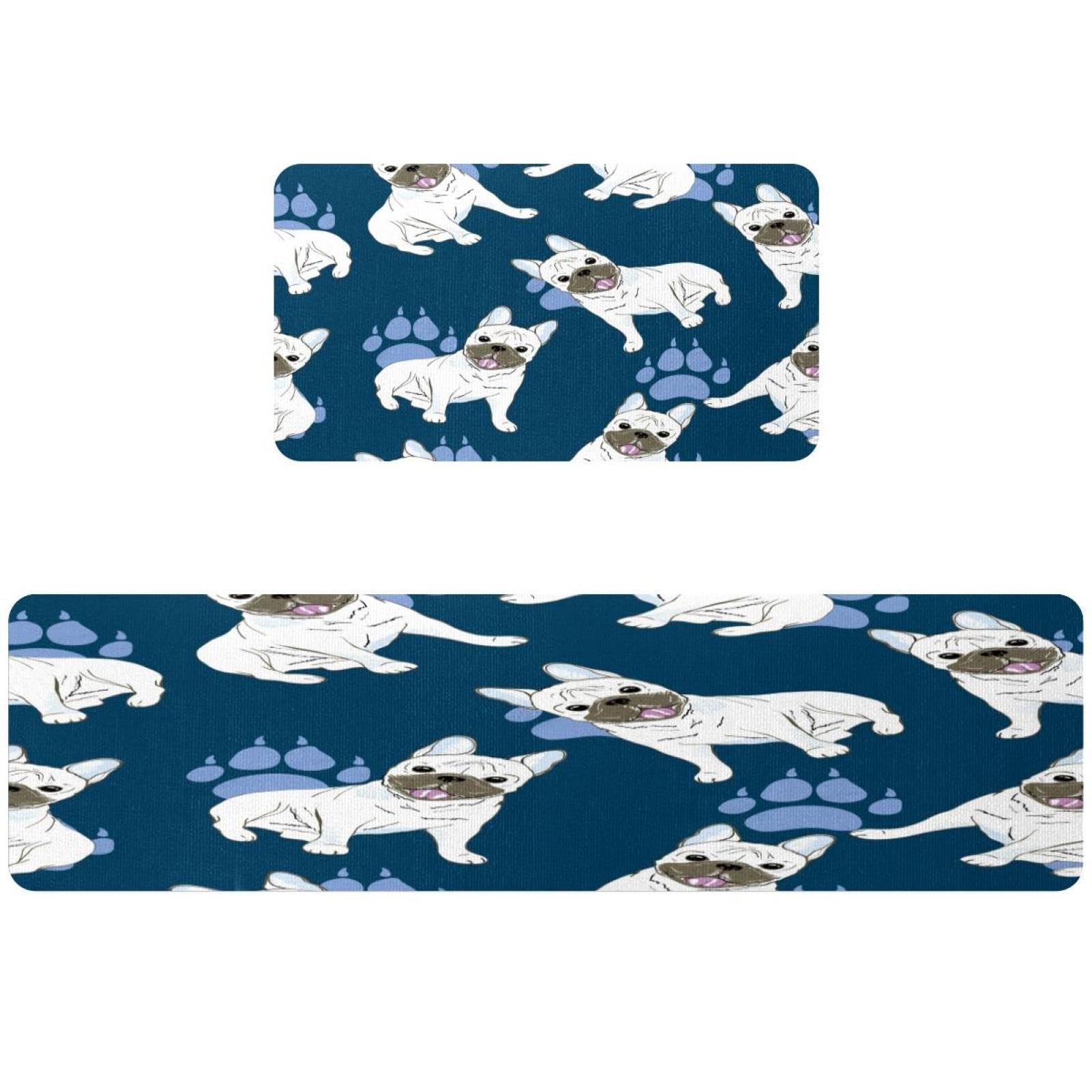 Alfombra de pasillo y cuarto de lavado VAPOKF con diseño de huellas