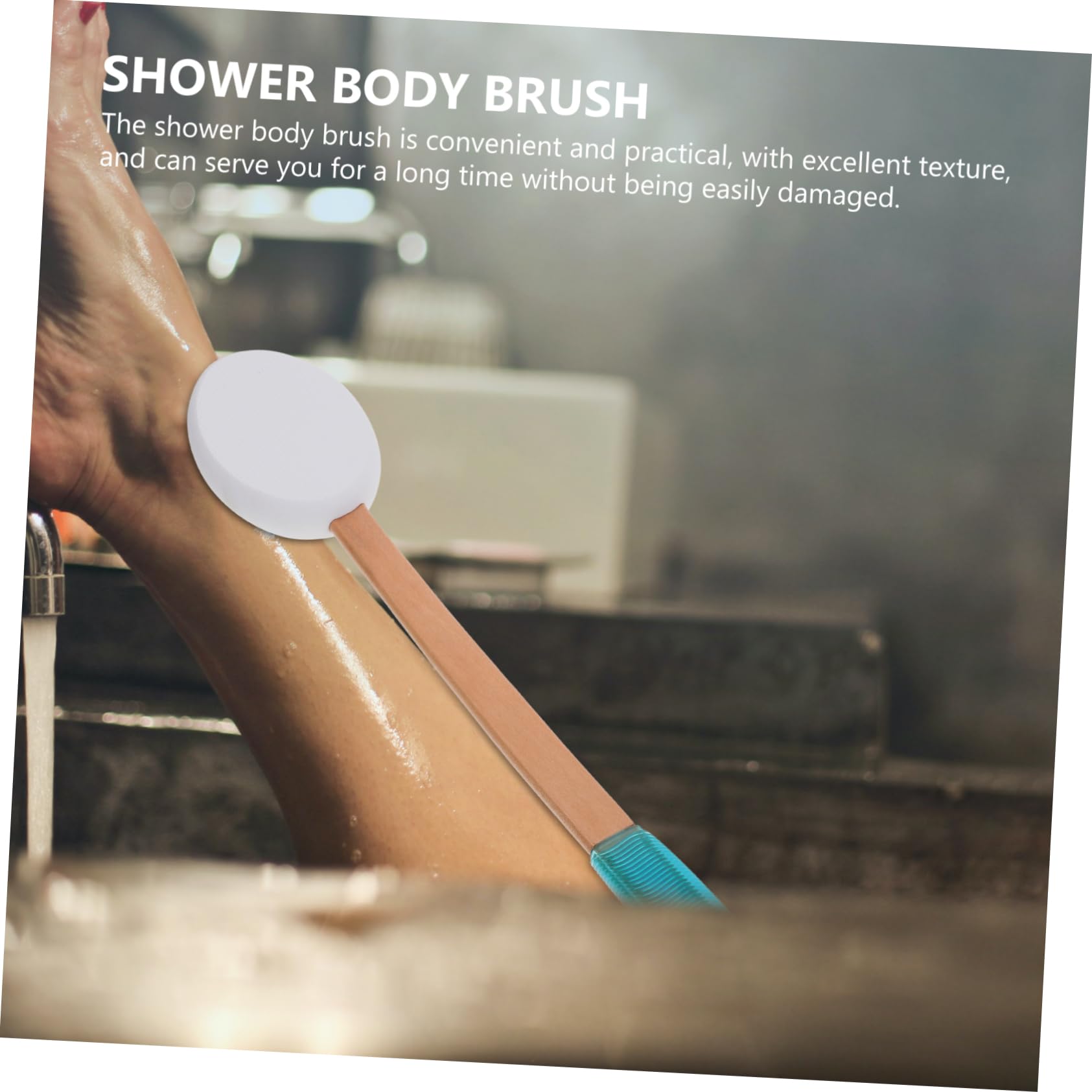 Healvian 4piezas Cepillo De Mango y Esponja Para Exfoliación De Espalda Aplicador De Protector Solar Multifuncional Para Baño y Cuidado Personal