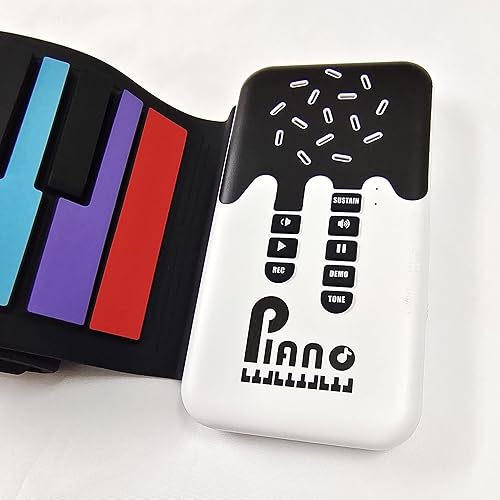 Miniatura 6 de Piano electrónico de música digital enrollable de 49 teclas, recargable, función de grabación, 8 tonos, 6 canciones de demostración educativas y